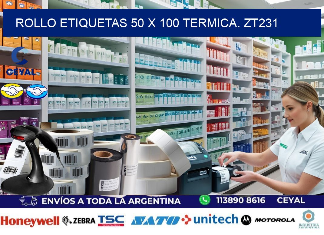 Rollo etiquetas 50 x 100 termica. zt231