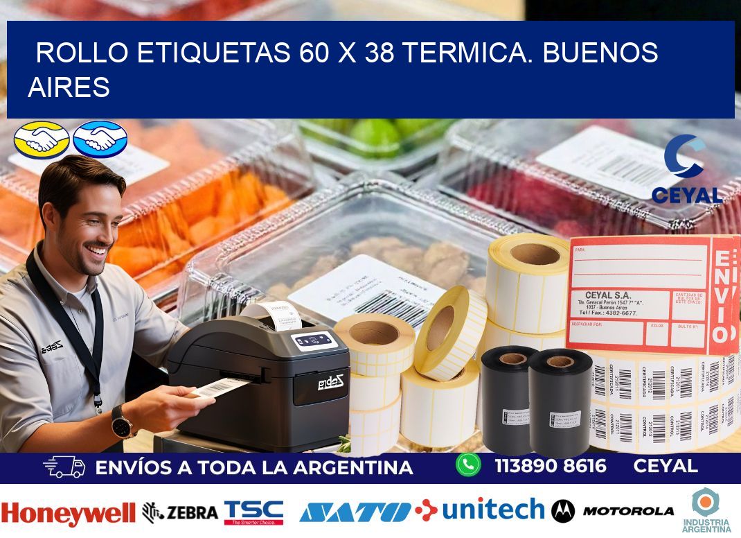 Rollo etiquetas 60 x 38 termica. Buenos Aires