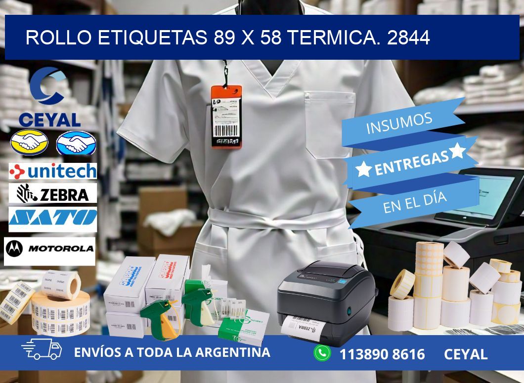 Rollo etiquetas 89 x 58 termica. 2844