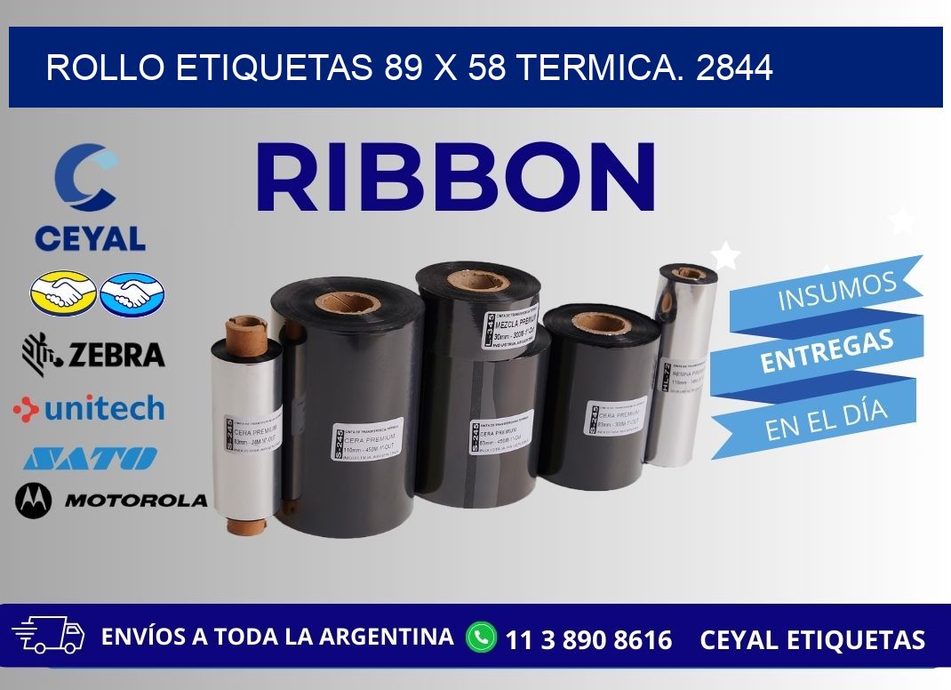 Rollo etiquetas 89 x 58 termica. 2844