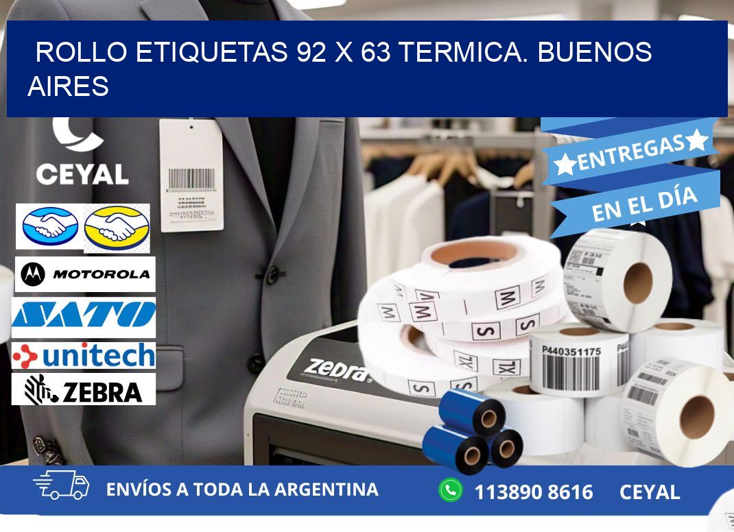 Rollo etiquetas 92 x 63 termica. Buenos Aires