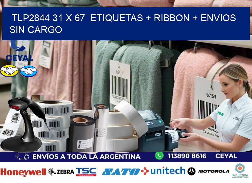 TLP2844 31 x 67  etiquetas + ribbon + envios sin cargo