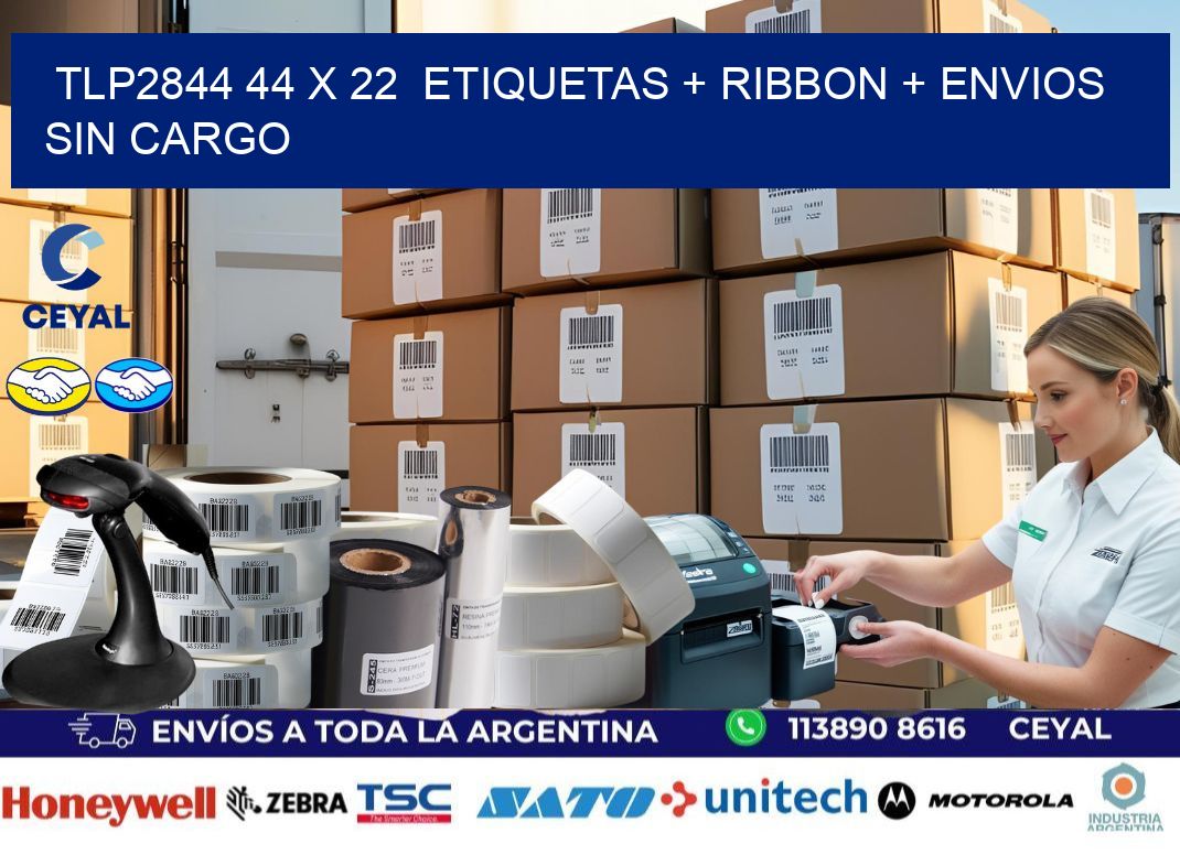 TLP2844 44 x 22  etiquetas + ribbon + envios sin cargo