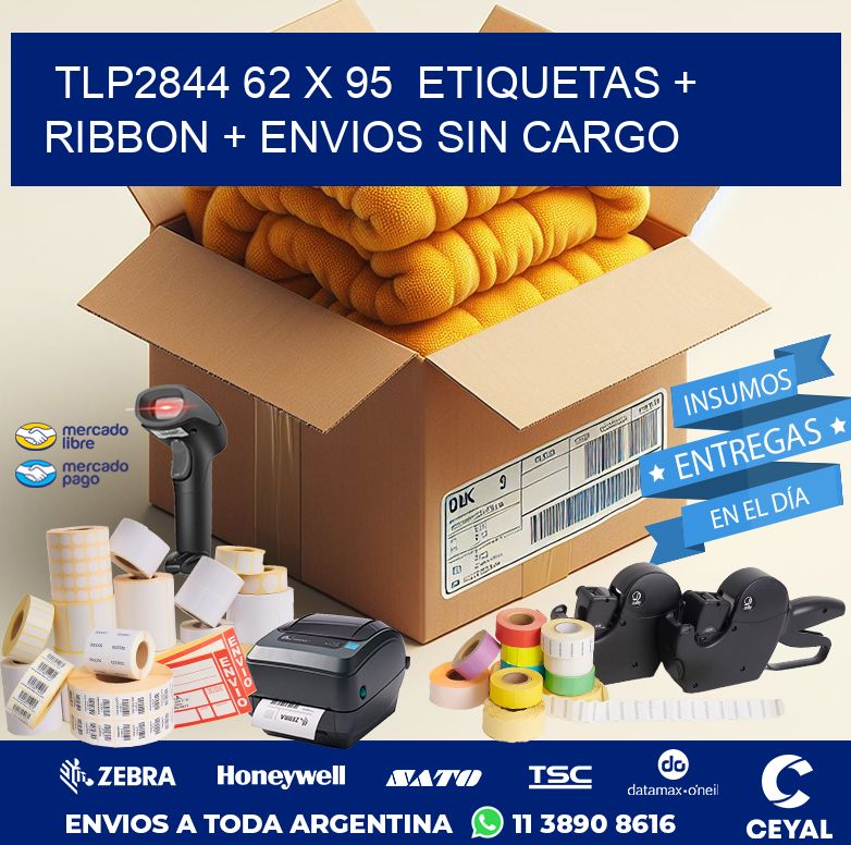 TLP2844 62 x 95  etiquetas + ribbon + envios sin cargo