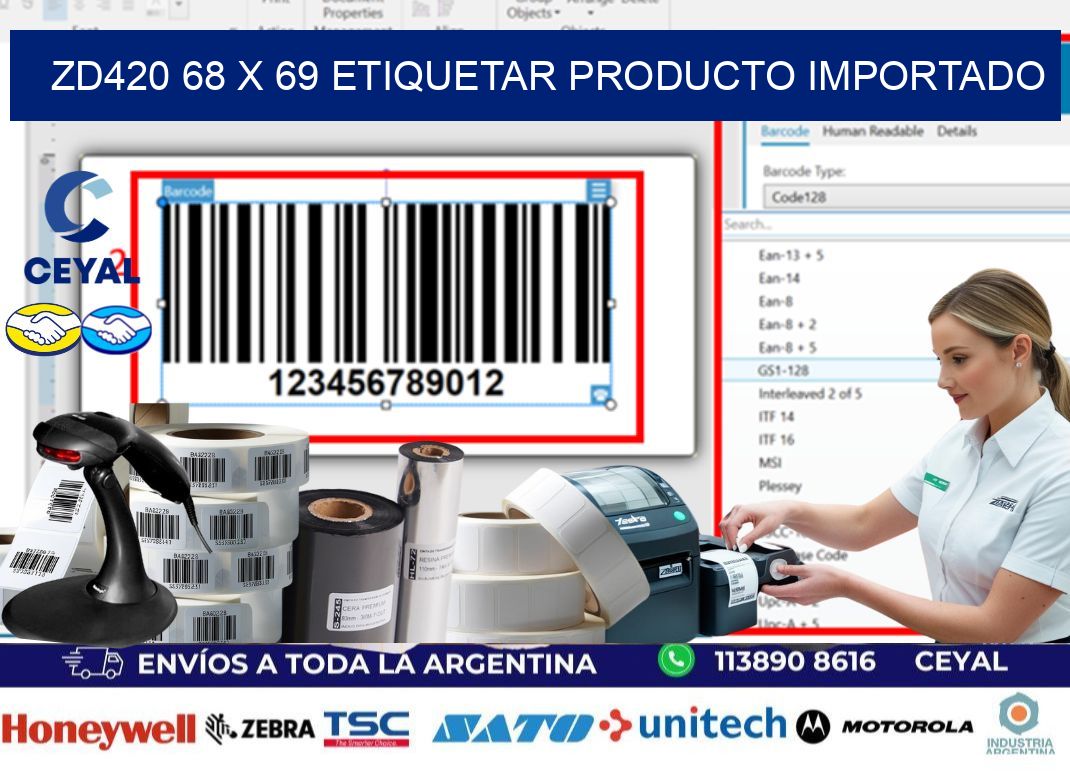 ZD420 68 x 69 ETIQUETAR PRODUCTO IMPORTADO