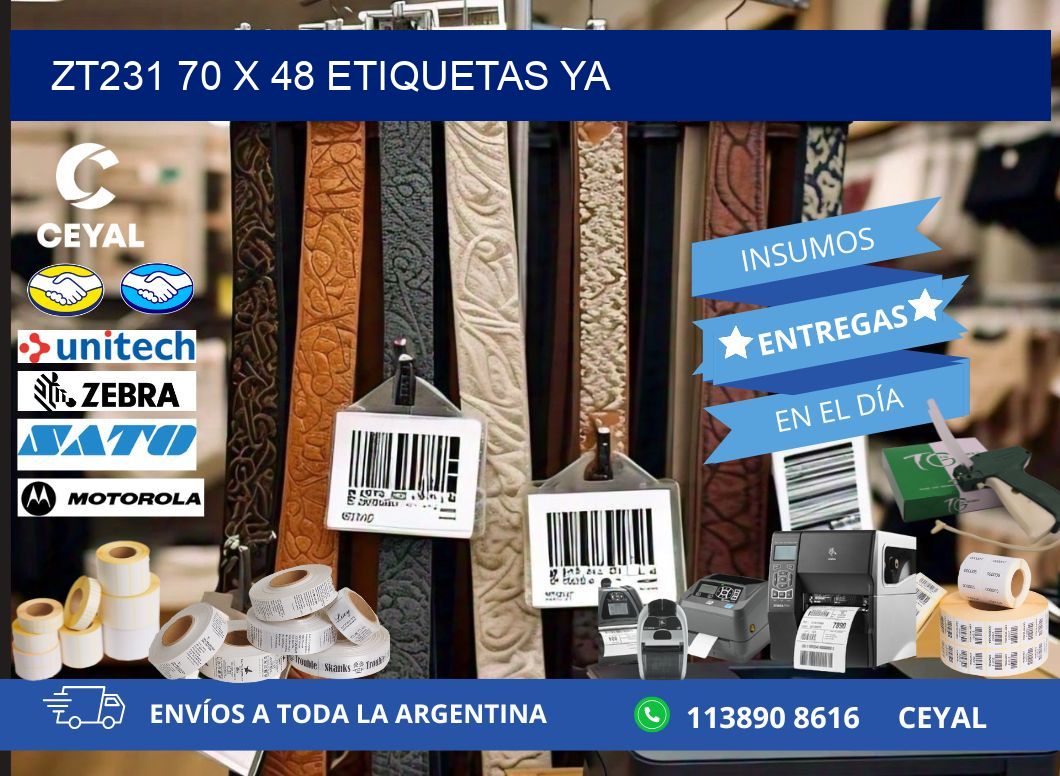 ZT231 70 x 48 ETIQUETAS YA