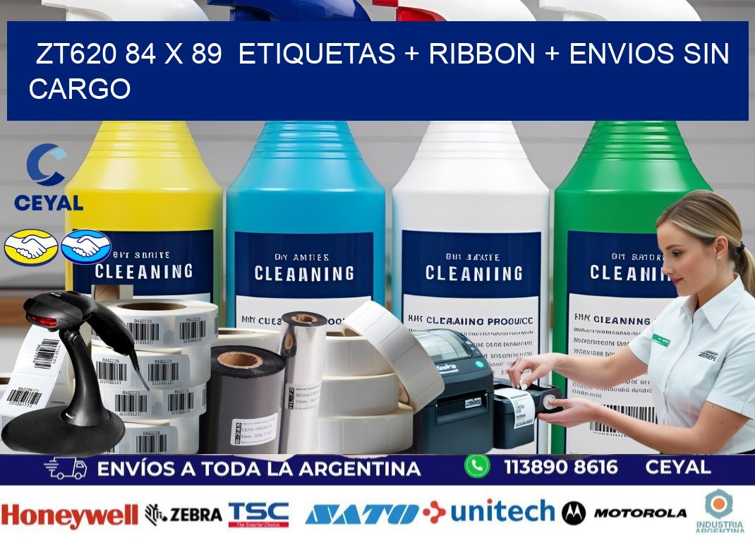 ZT620 84 x 89  etiquetas + ribbon + envios sin cargo