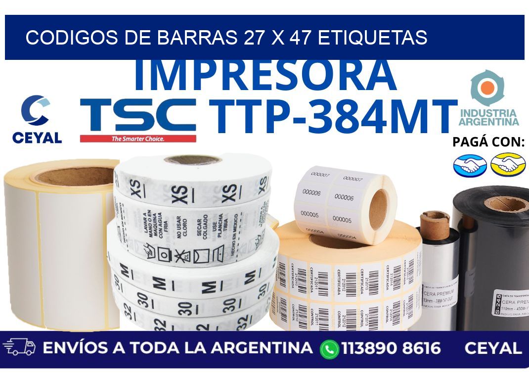 codigos de barras 27 x 47 etiquetas