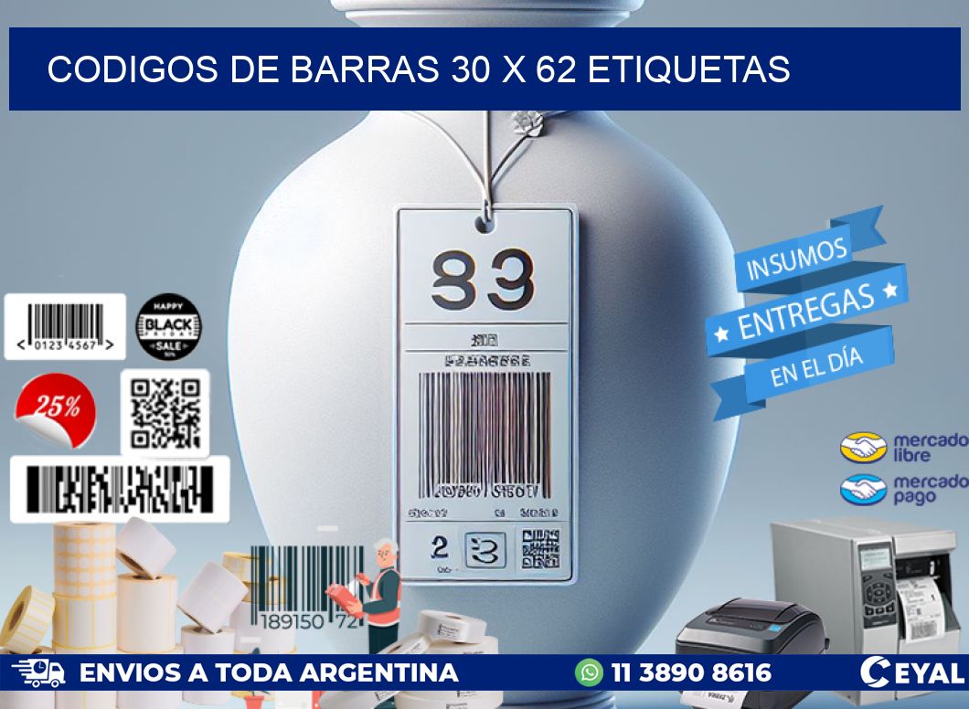 codigos de barras 30 x 62 etiquetas