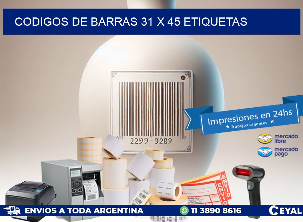 codigos de barras 31 x 45 etiquetas