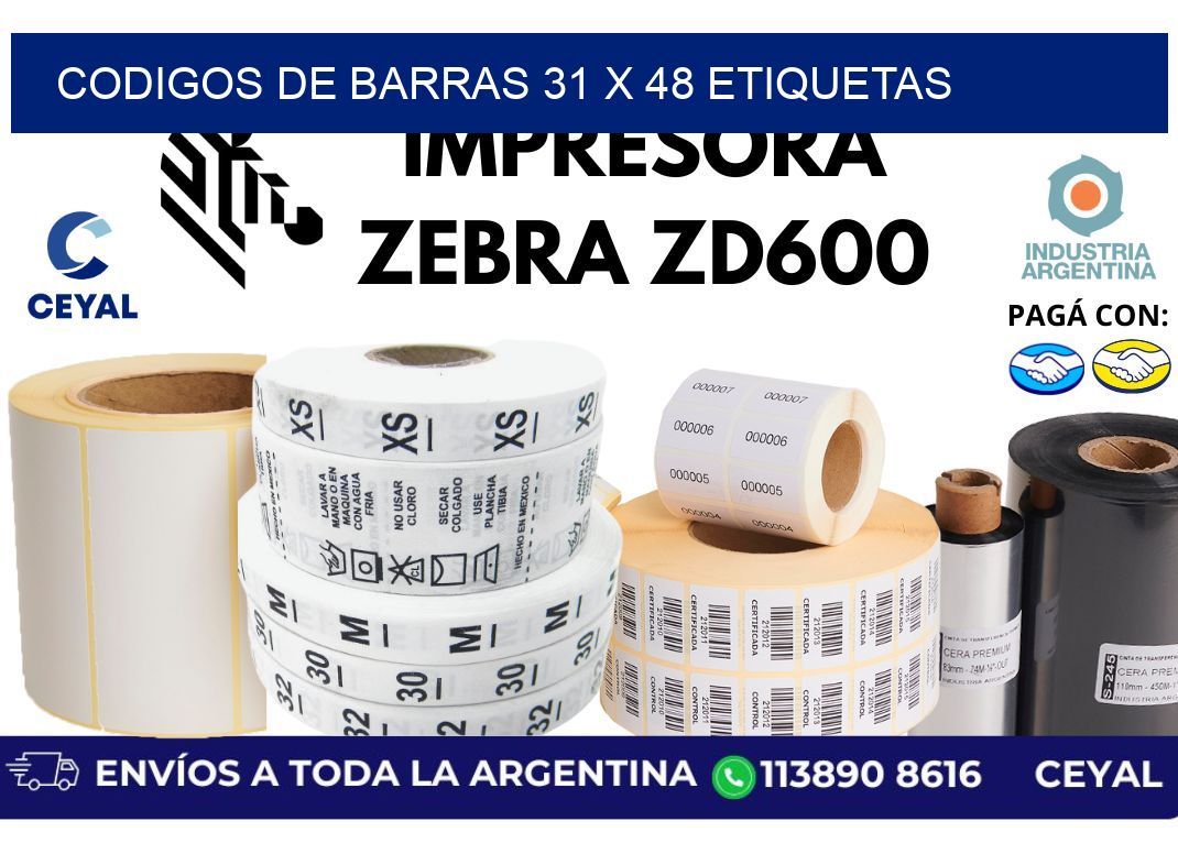 codigos de barras 31 x 48 etiquetas