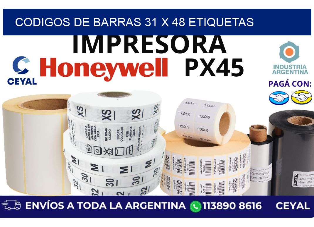 codigos de barras 31 x 48 etiquetas