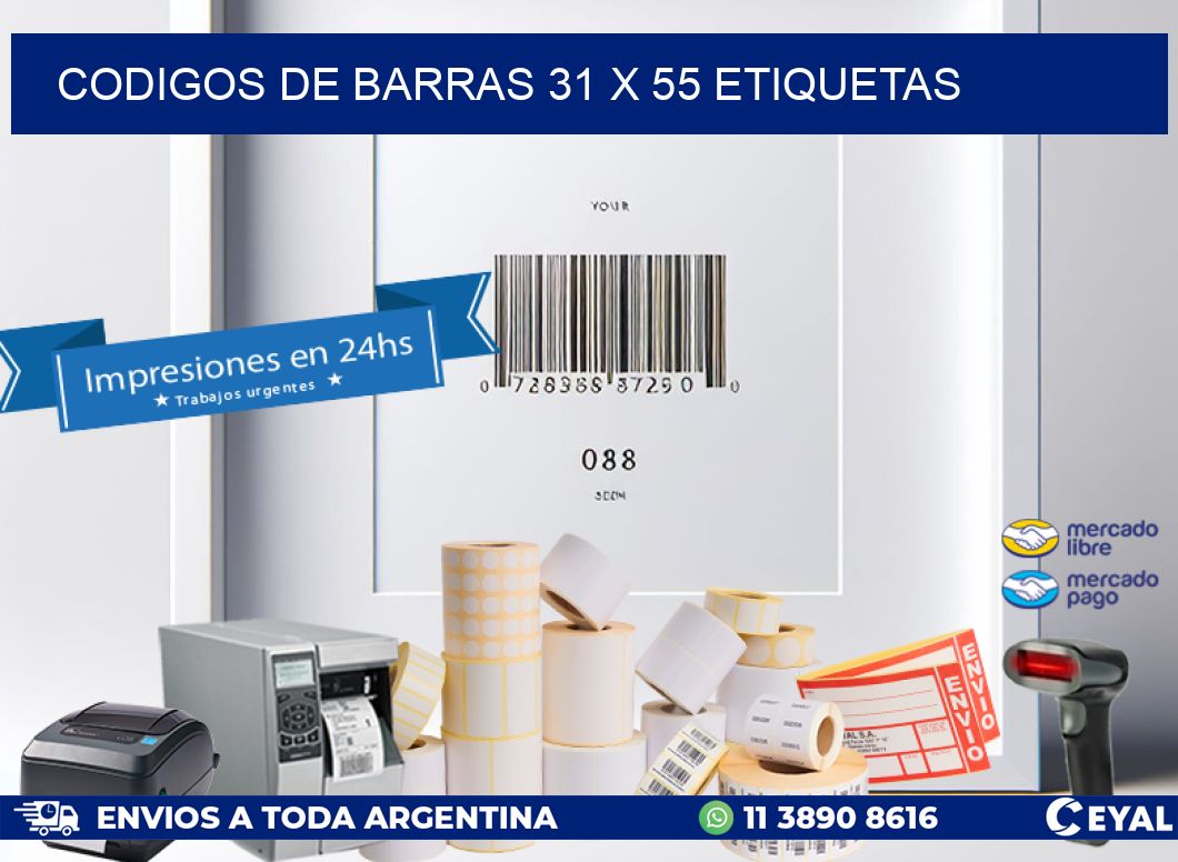 codigos de barras 31 x 55 etiquetas