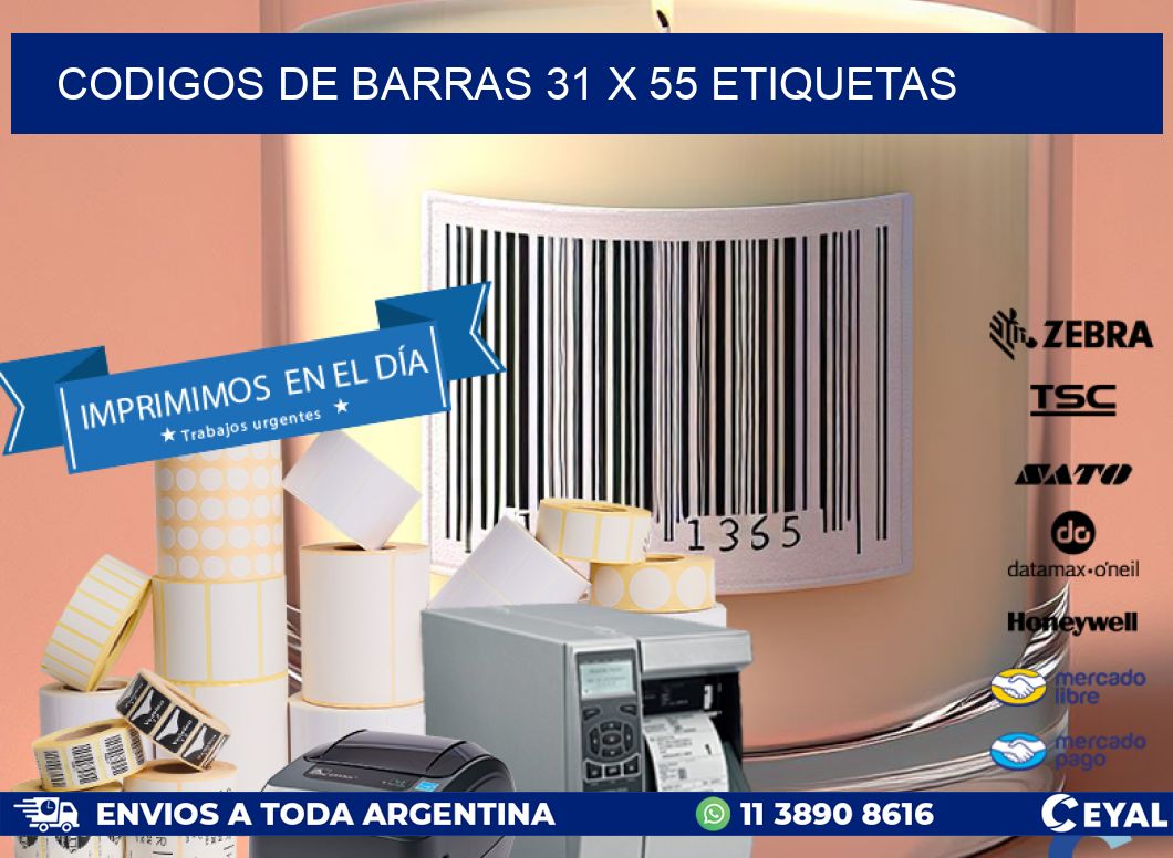 codigos de barras 31 x 55 etiquetas