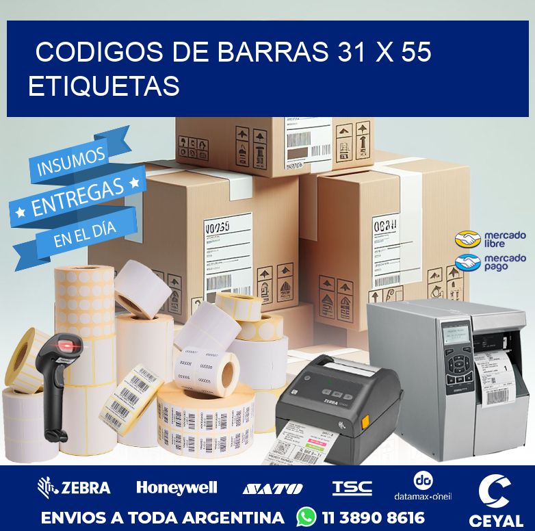 codigos de barras 31 x 55 etiquetas