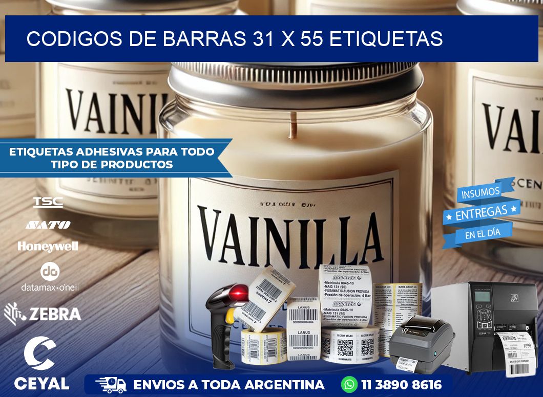 codigos de barras 31 x 55 etiquetas