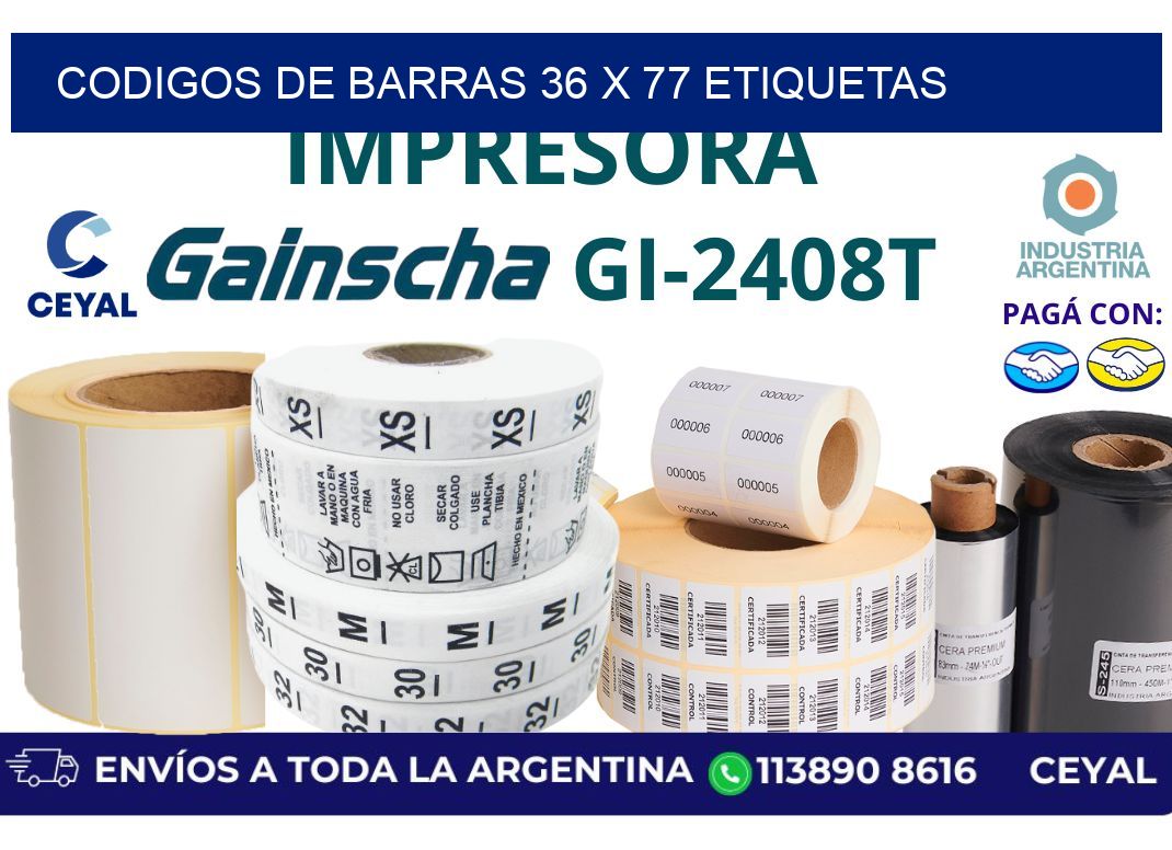codigos de barras 36 x 77 etiquetas