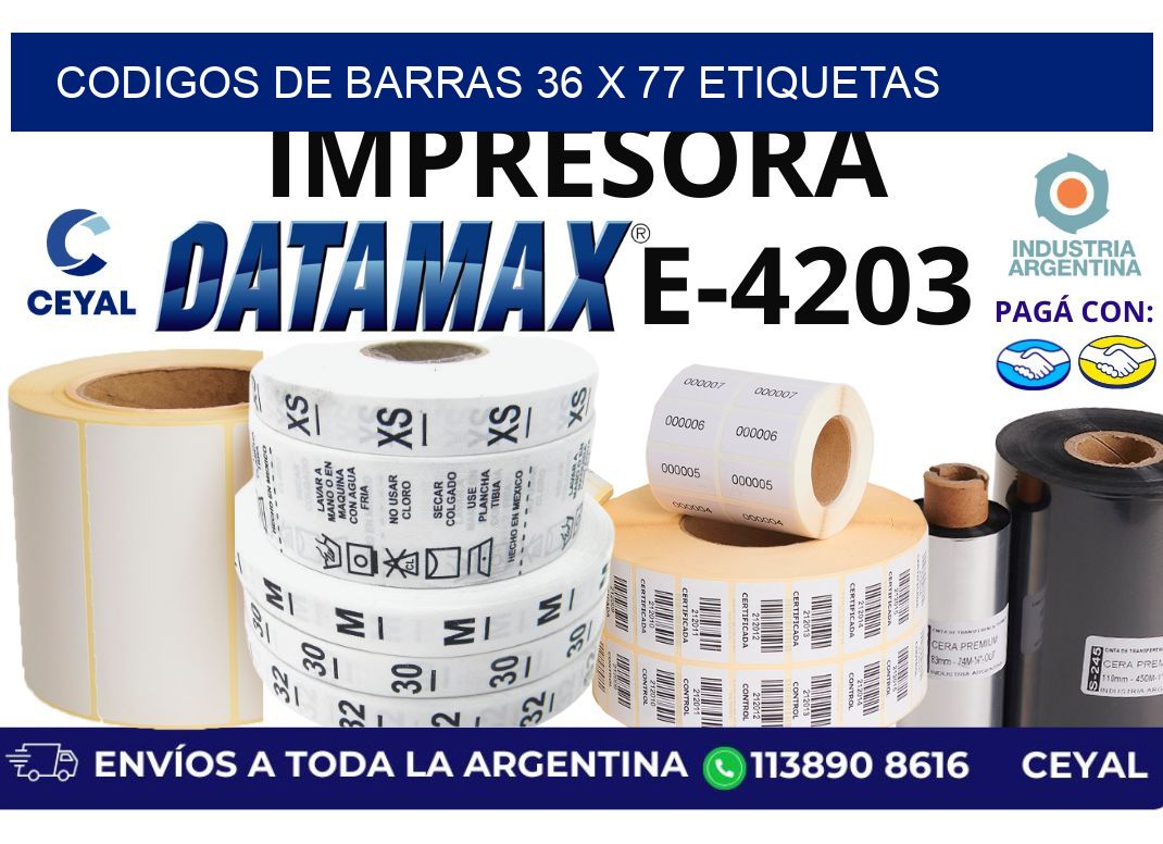 codigos de barras 36 x 77 etiquetas