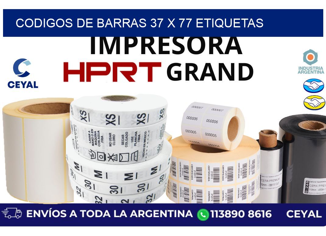 codigos de barras 37 x 77 etiquetas
