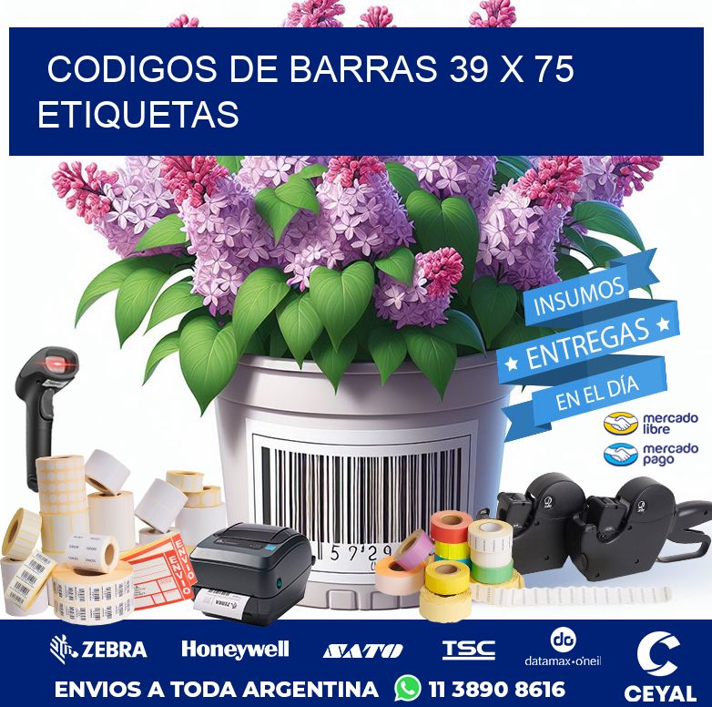codigos de barras 39 x 75 etiquetas