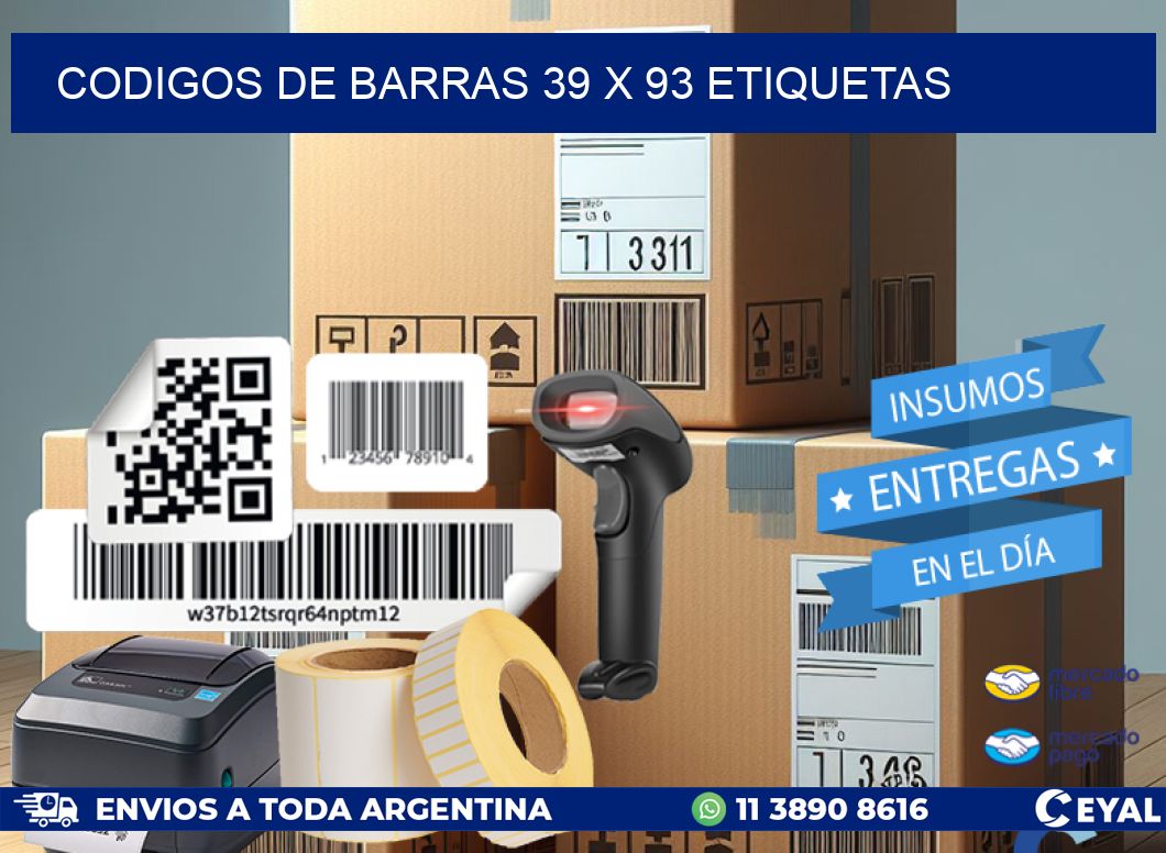 codigos de barras 39 x 93 etiquetas