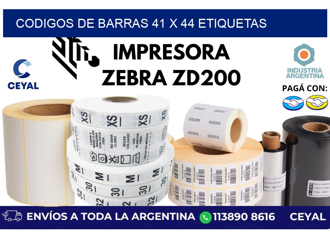 codigos de barras 41 x 44 etiquetas