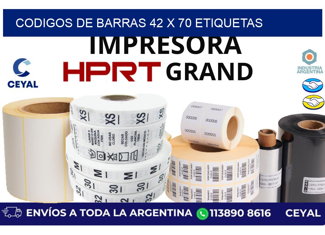 codigos de barras 42 x 70 etiquetas