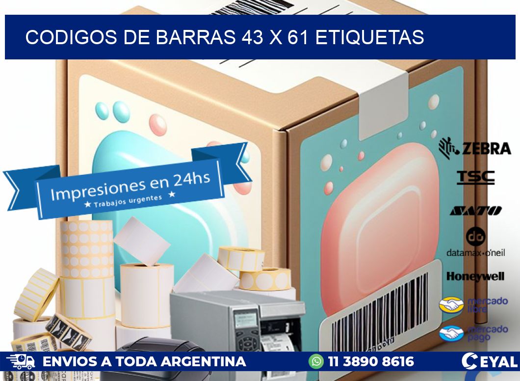 codigos de barras 43 x 61 etiquetas