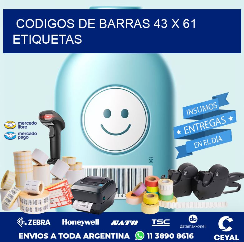 codigos de barras 43 x 61 etiquetas