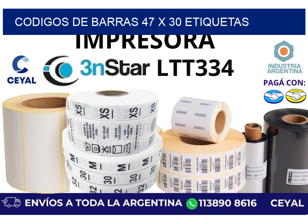 codigos de barras 47 x 30 etiquetas