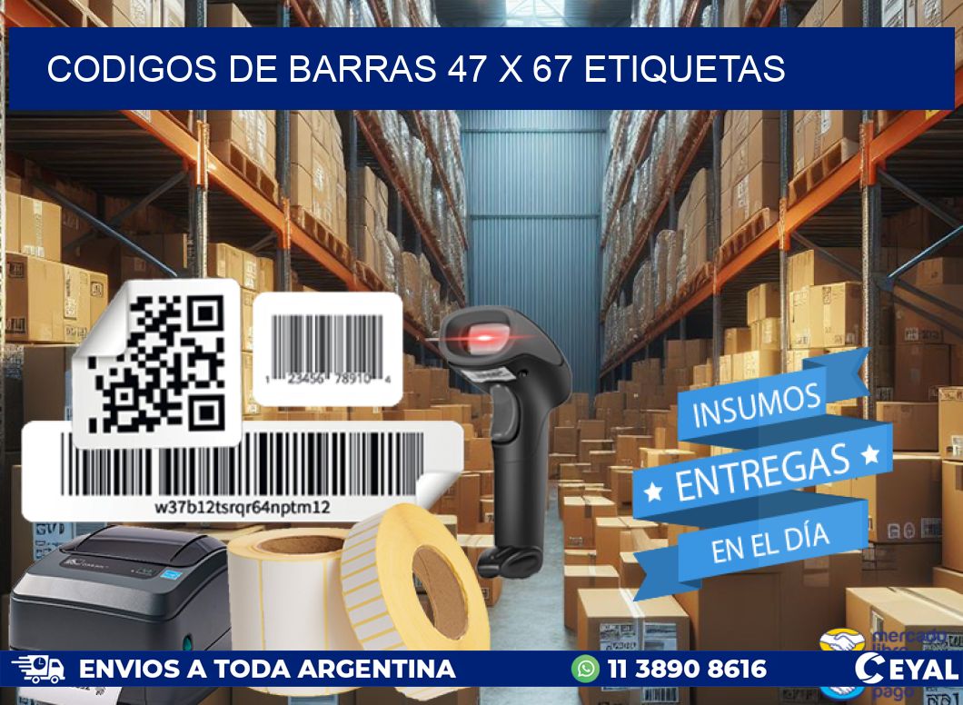 codigos de barras 47 x 67 etiquetas