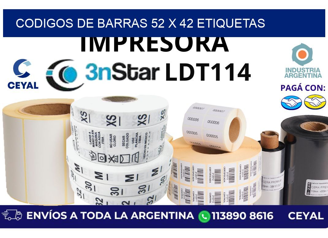 codigos de barras 52 x 42 etiquetas