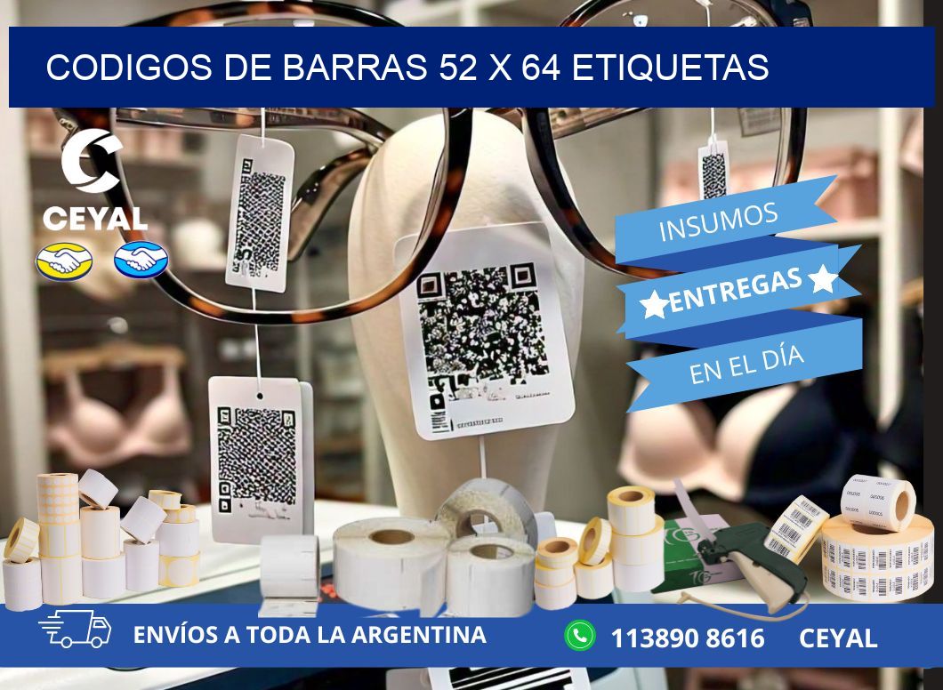 codigos de barras 52 x 64 etiquetas