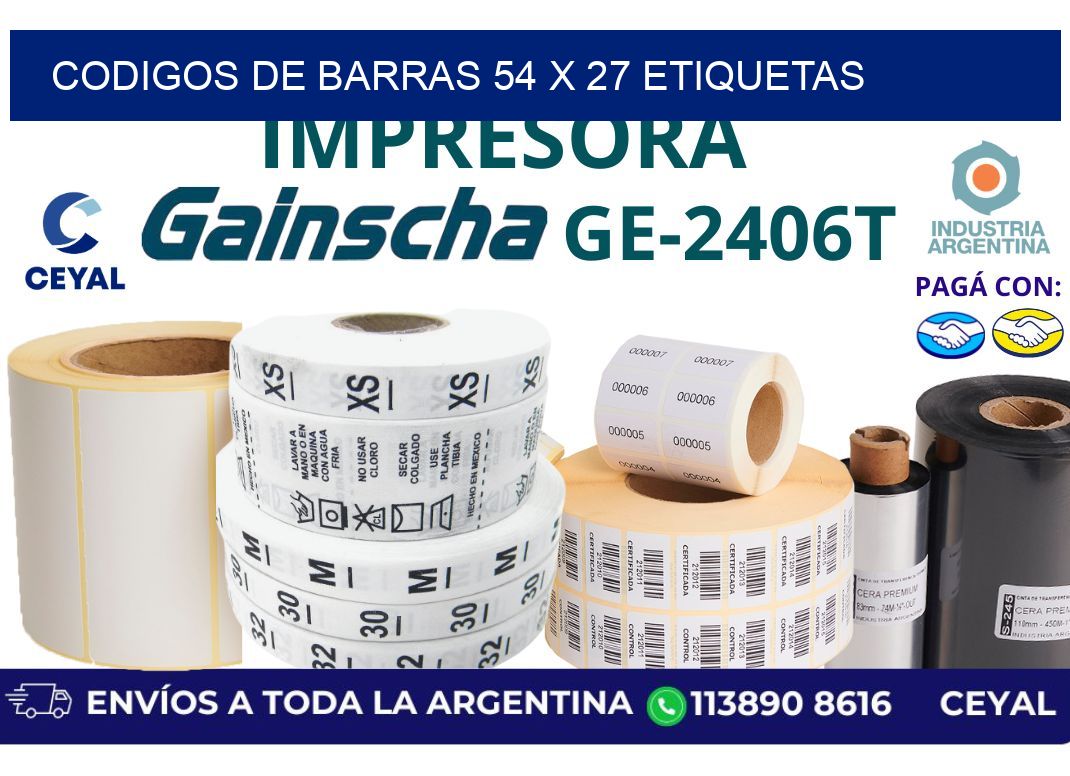 codigos de barras 54 x 27 etiquetas