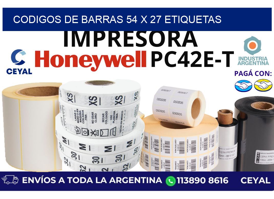 codigos de barras 54 x 27 etiquetas