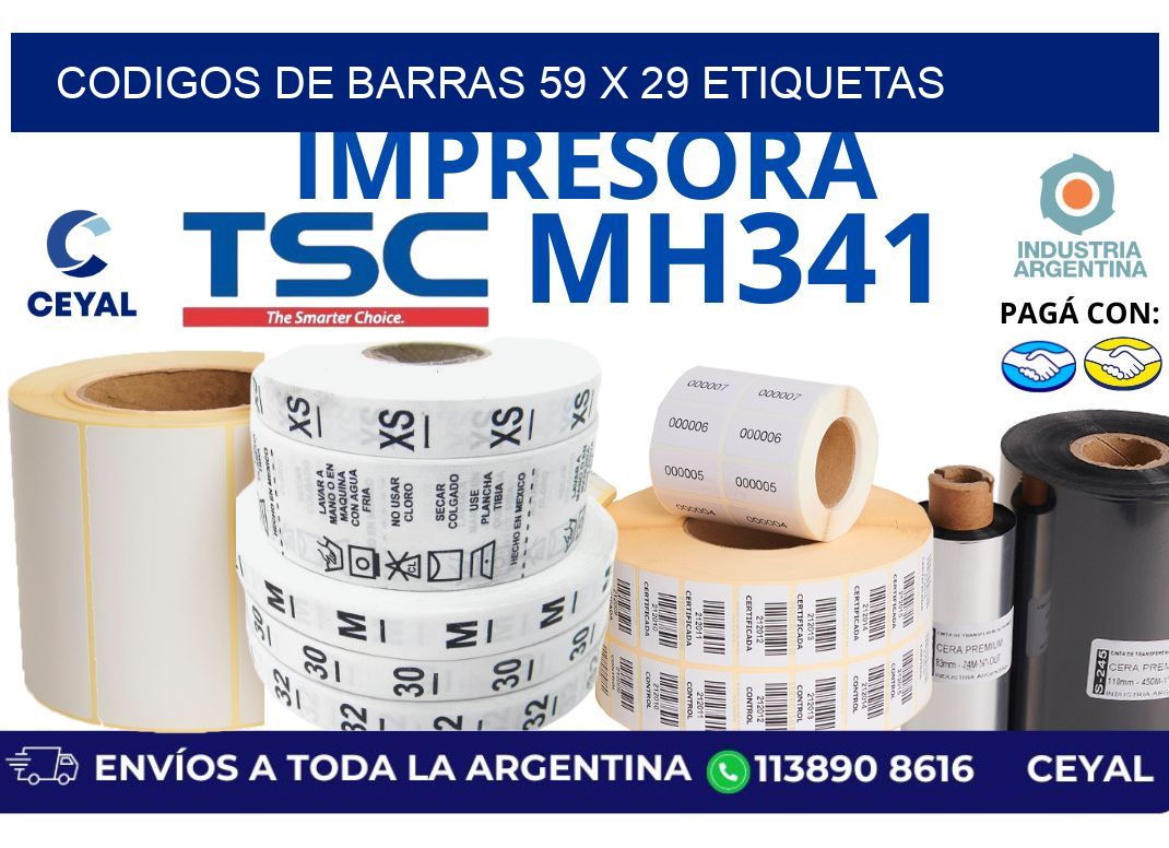 codigos de barras 59 x 29 etiquetas