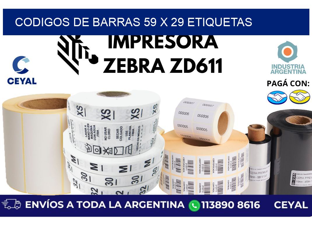 codigos de barras 59 x 29 etiquetas