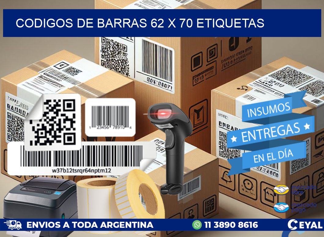 codigos de barras 62 x 70 etiquetas