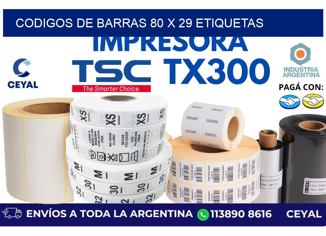 codigos de barras 80 x 29 etiquetas