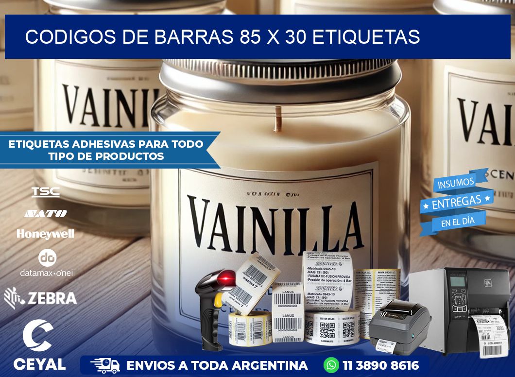 codigos de barras 85 x 30 etiquetas