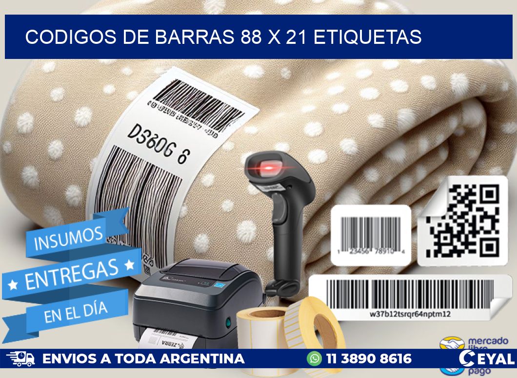 codigos de barras 88 x 21 etiquetas