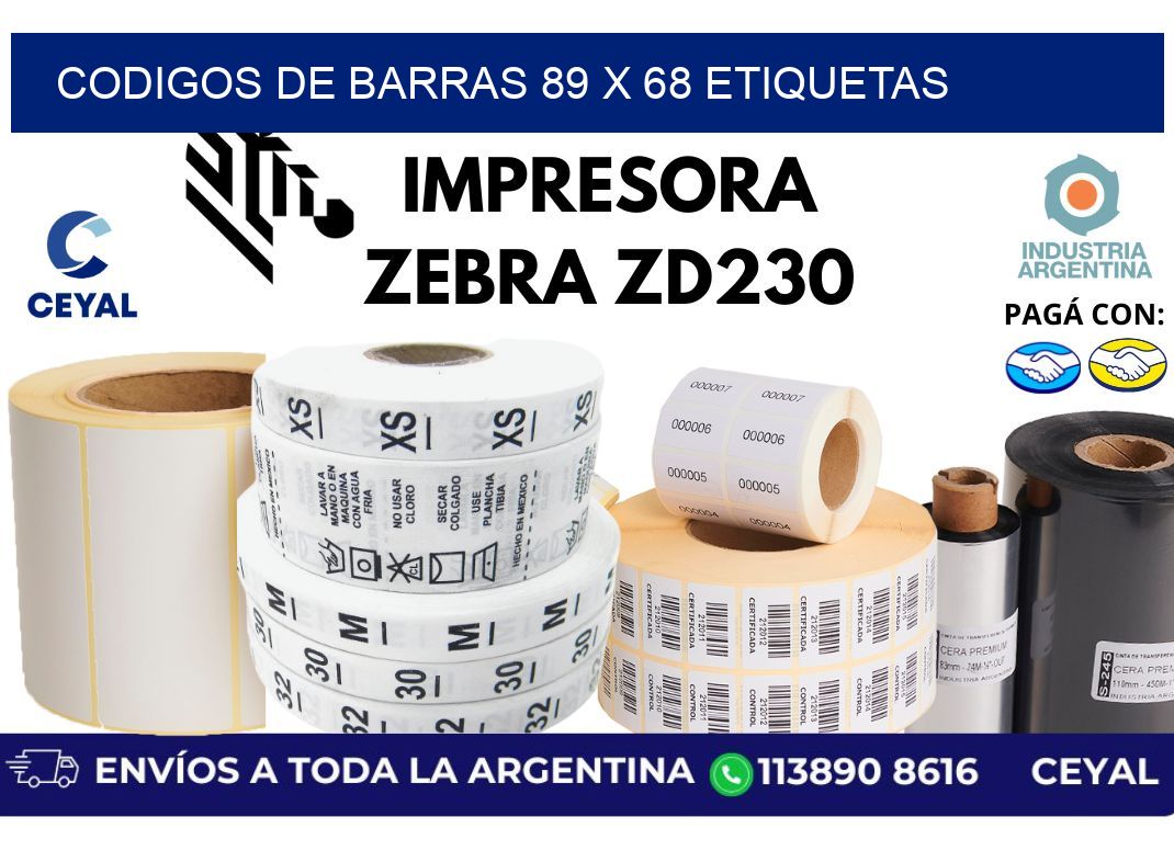 codigos de barras 89 x 68 etiquetas