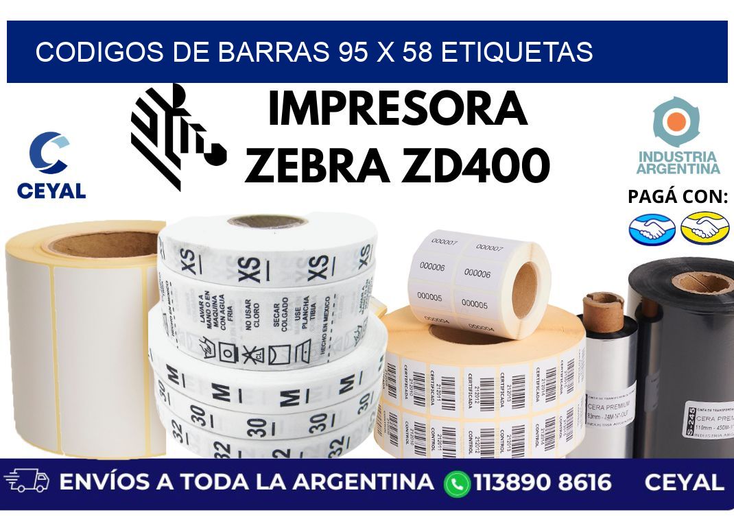 codigos de barras 95 x 58 etiquetas