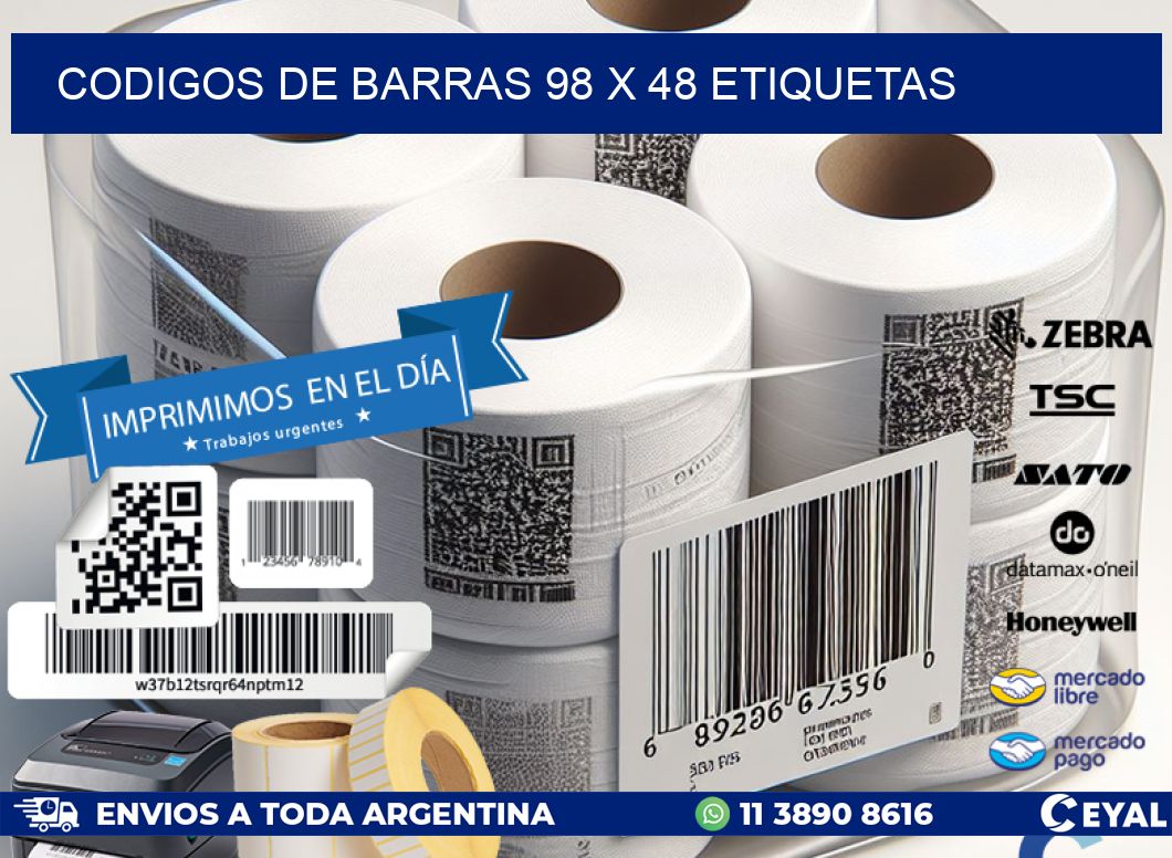codigos de barras 98 x 48 etiquetas
