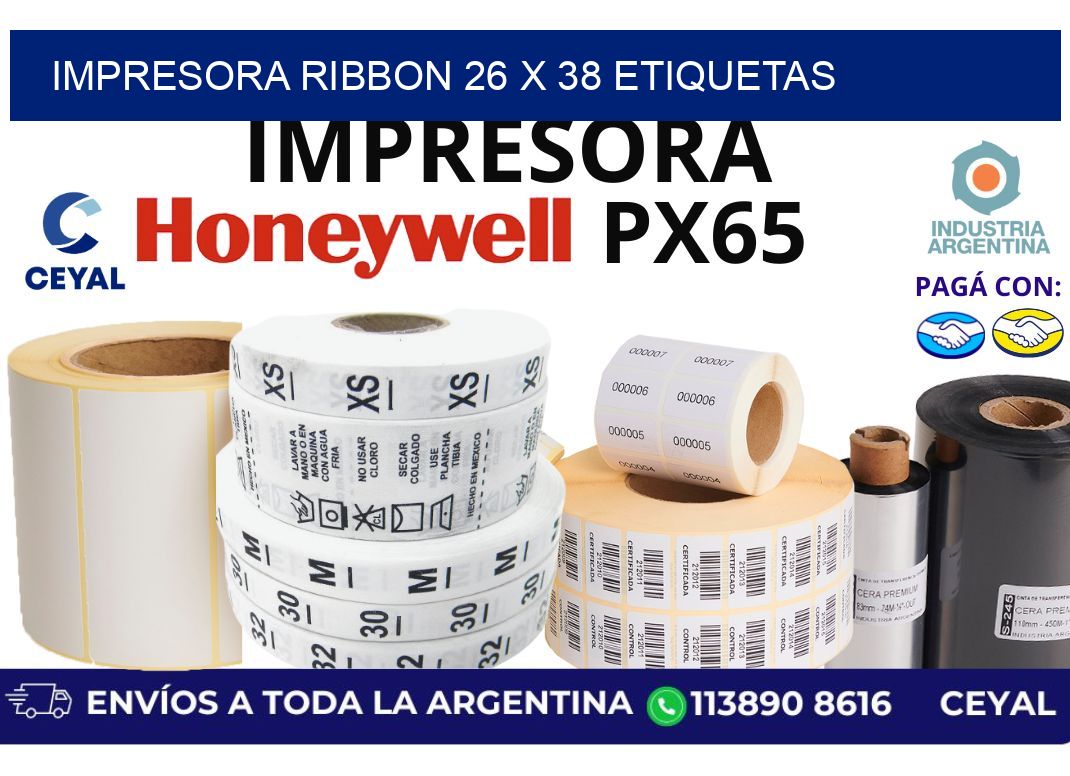 impresora ribbon 26 x 38 etiquetas