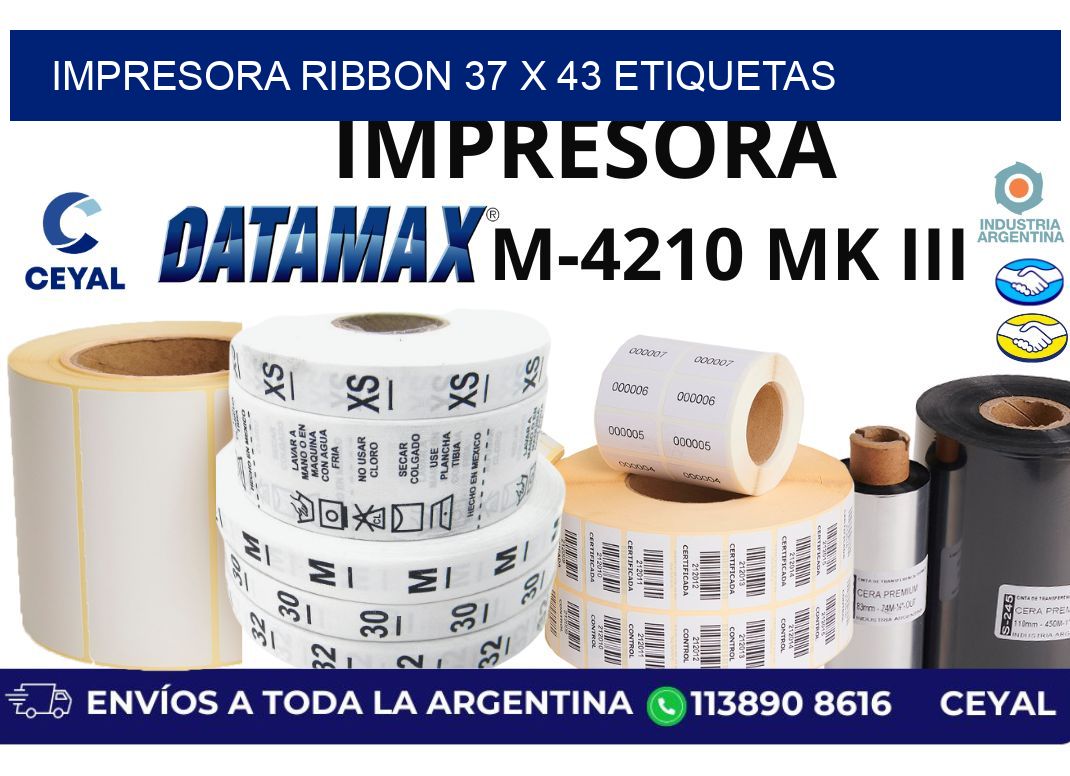 impresora ribbon 37 x 43 etiquetas