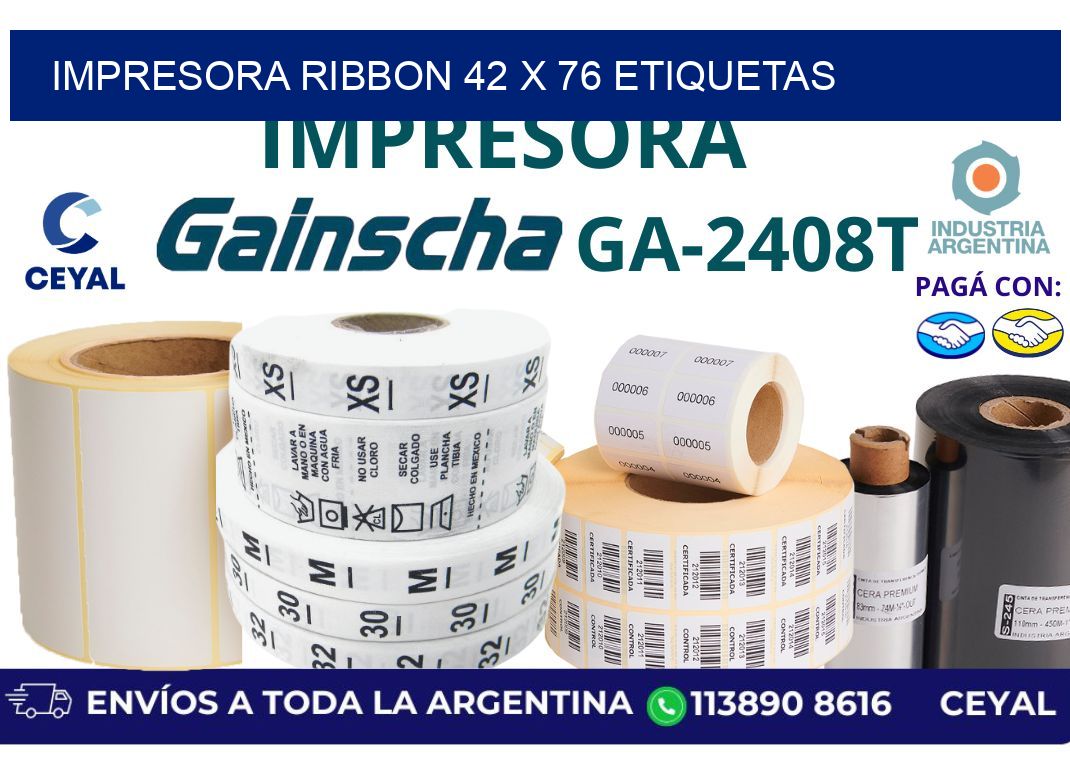impresora ribbon 42 x 76 etiquetas