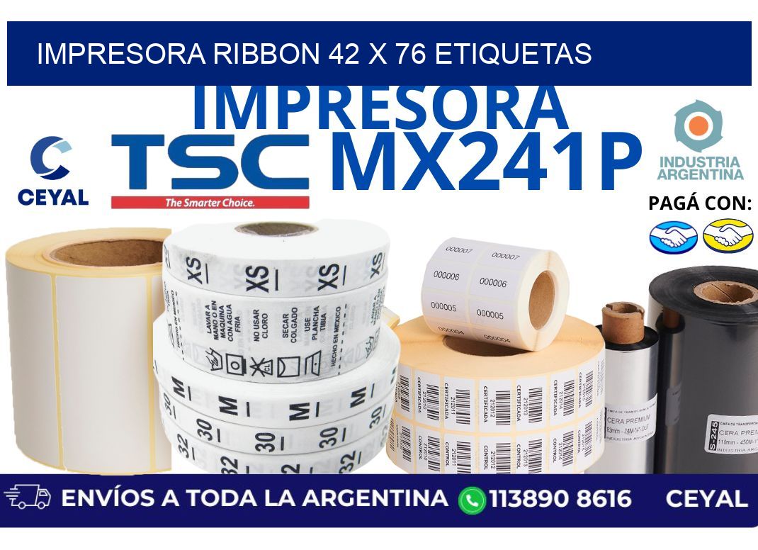 impresora ribbon 42 x 76 etiquetas