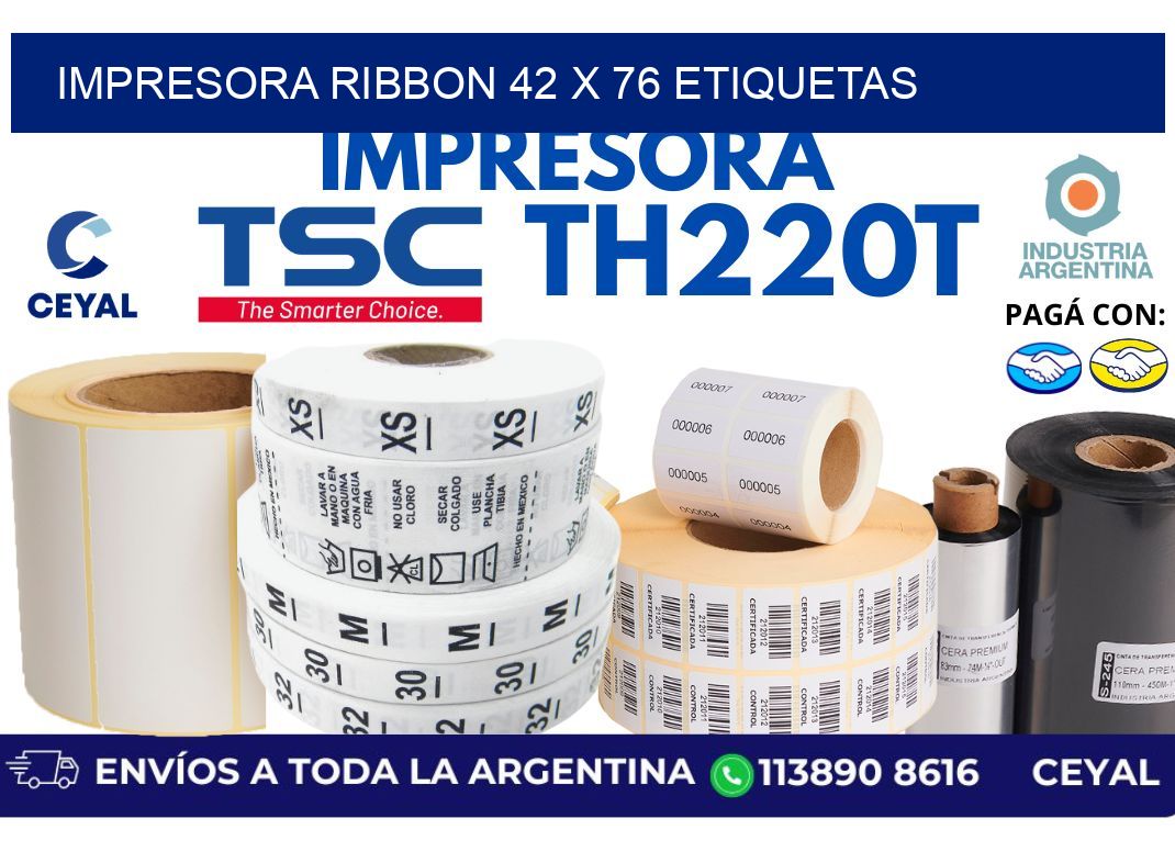 impresora ribbon 42 x 76 etiquetas
