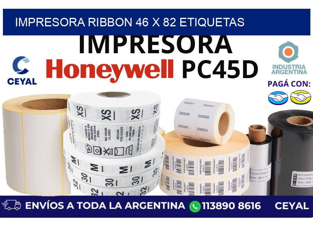 impresora ribbon 46 x 82 etiquetas